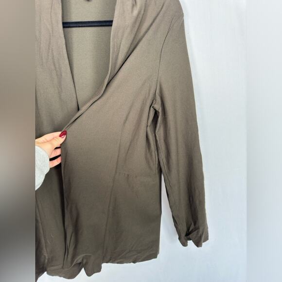 Eileen Fisher Olive Green Stretch Viscose Blend Cardigan Size Large - Picture 6 of 6